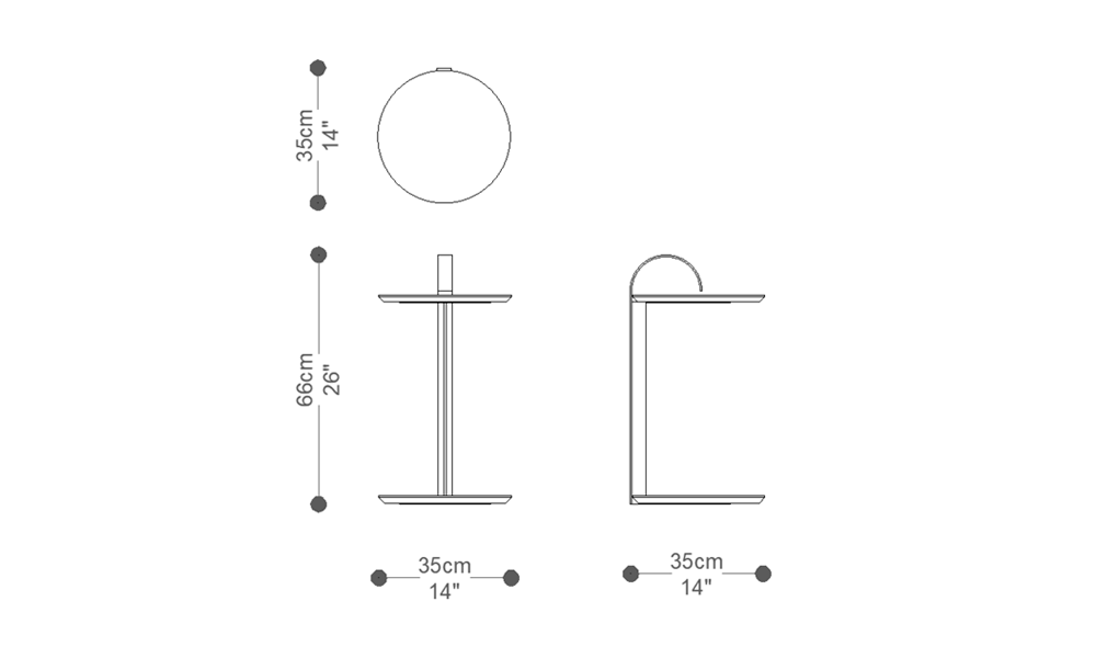 Image of the main dimensions of the product